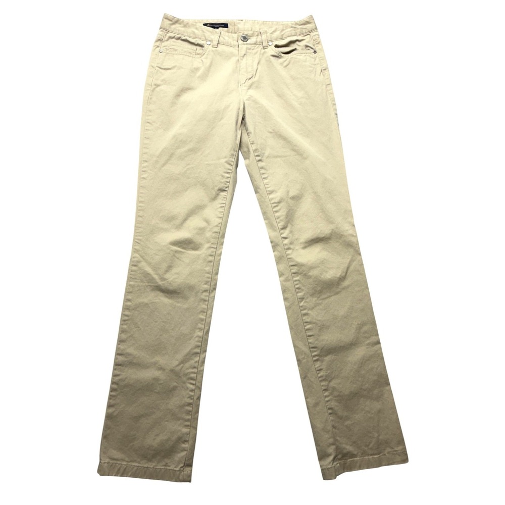 Brooks Brothers Womens 4 Beige Jackie Fit Straight Leg Stretch Pants